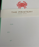 ENGRAVED FILL-IN INVITATIONS - TP - RED CRAB ENGRAVED