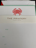 ENGRAVED FILL-IN INVITATIONS - TP - RED CRAB ENGRAVED